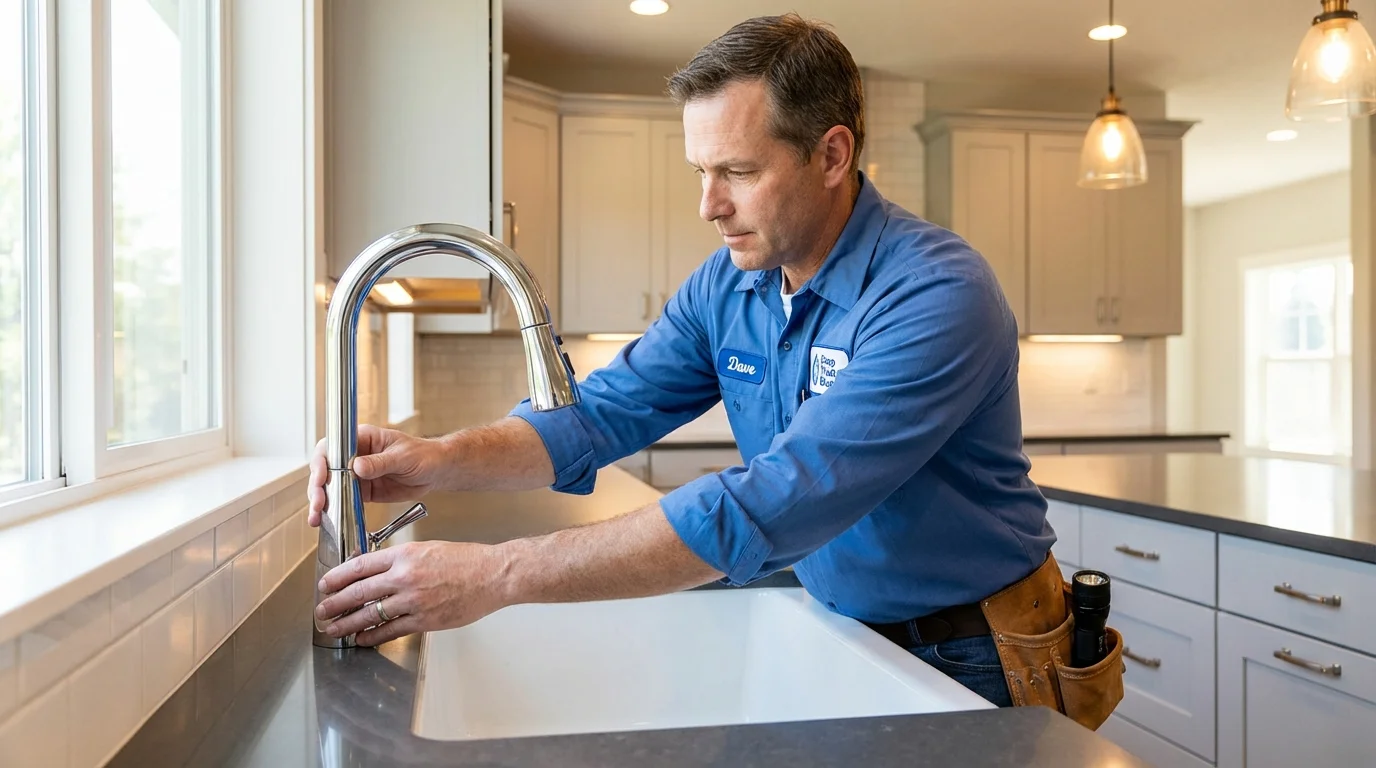 Kitchen faucet installation by Johns Plumbing LLC in Sand Lake