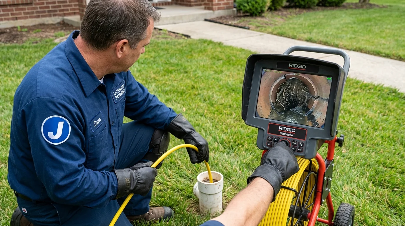 Sewer camera inspection being performed by Johns Plumbing LLC in Sand Lake