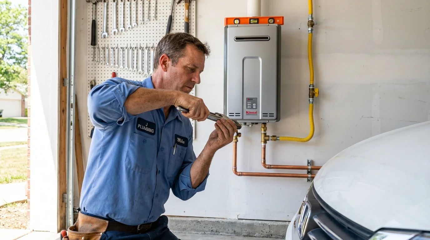 Tankless water heater installation by a Johns Plumbing LLC plumber in Sand Lake